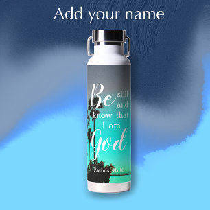Wees stil en weet Modern Sarasota Gepersonalisee Waterfles