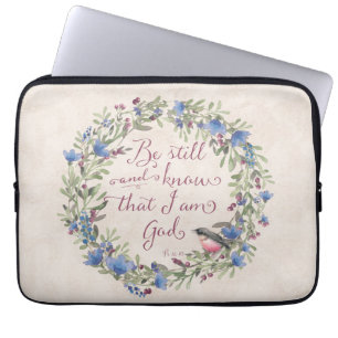 Wees stil en weet - Psalm 46:10 Laptop Sleeve