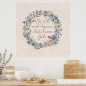 Wees stil en weet - Psalm 46:10 Poster (Keuken)