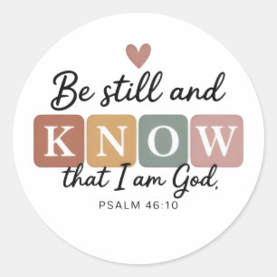 Wees stil en weet Stickers Psalm 46:10 Christeli