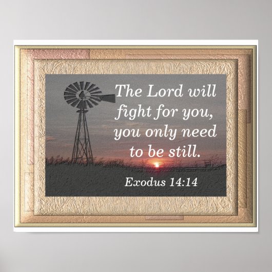 Wees stil -- Exodus 14:14 kunstprint Poster (Voorkant)