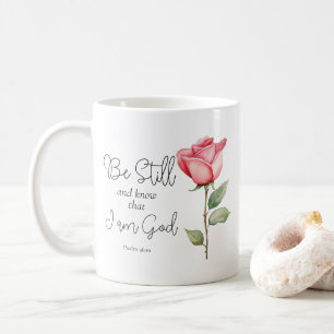 Wees stil in de Schrift en weet dat ik God Bloem b Koffiemok