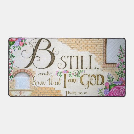 Wees stil, Psalm 46:10 - Bureaumat (Voorkant)