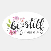 Wees stil - Psalm 46:10 Ovale Sticker (Voorkant)