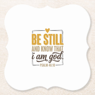 Wees stil Psalm 46_10 Vintage Christelijk T-shirt  Kartonnen Onderzetters