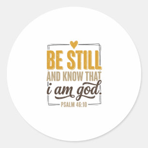 Wees stil Psalm 46_10 Vintage Christelijk T-shirt  Ronde Sticker