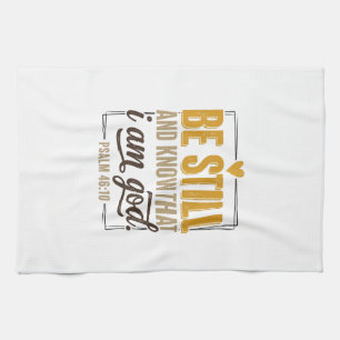 Wees stil Psalm 46_10 Vintage Christelijk T-shirt Theedoek