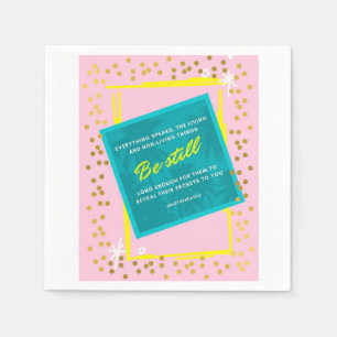 Wees Stil Quote Roze Groen papieren servetten