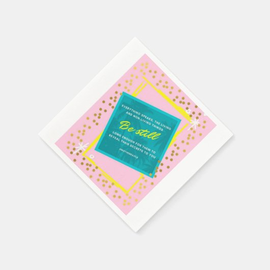 Wees stil Quote Roze Groen papieren servetten (Hoek)