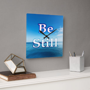 Wees stil – Stille Oceaan Inspiratie Vierkante Klok