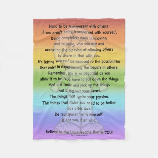 Wees transparant fleece deken (Voorkant)