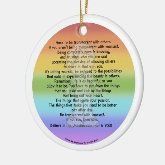 Wees transparant keramisch ornament (Links)