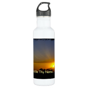 Wees uw naam gewijd waterfles 