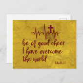 Wees van goede moed; Ik heb het wereldvers overwon Briefkaart (Voorkant / Achterkant)