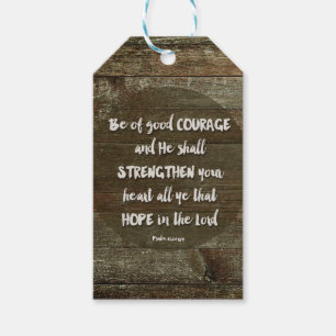 Wees van goede moed - Psalm 31:24 Cadeaulabel