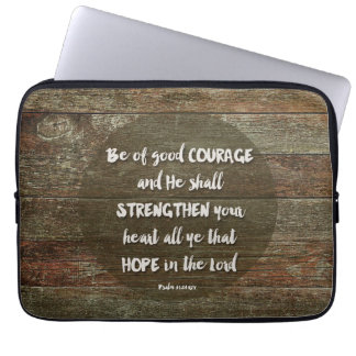 Wees van goede moed - Psalm 31:24 Muismat Laptop Sleeve