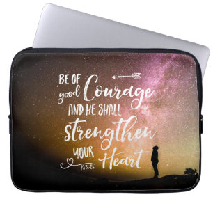 Wees van Goede Moeilijke nacht - Psalm 31:24-lapto Laptop Sleeve