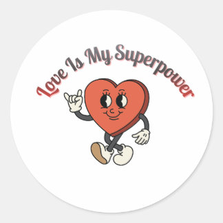 Wees van mij 2026 – Retro Valentijn Liefde Typogra Ronde Sticker