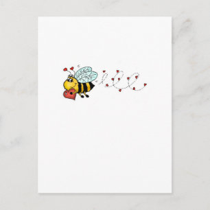Wees van mij - Cute Bee houdt een hart vast Briefkaart
