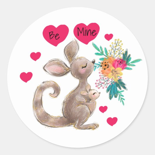 Wees van mij Moeder & Baby Kangoeroe Sticker (Voorkant)