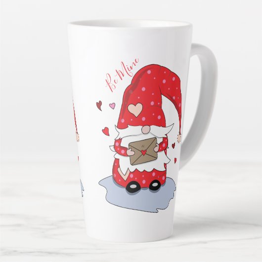 Wees van mij | Schattigee Rode Gnome Latte Mok (Rechterhoek)