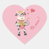 Wees van mij! Valentijnsdag roze hart stickers (Voorkant)