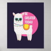 Wees vandaag nog groter Llama draagt zonnesbril Ro Poster (Voorkant)