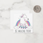 Wees verbazingwekkende lama notitiekaartje (Voorkant / Achterkant in situ)