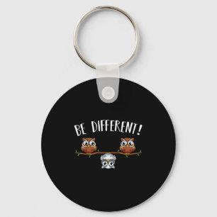 Wees Verschillende Uilen Grappig Dier Vogel Liefhe Sleutelhanger