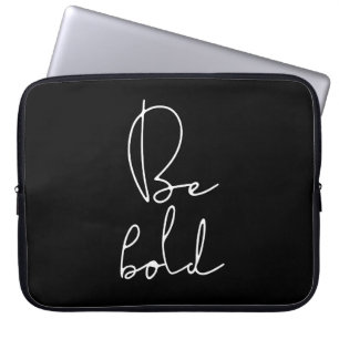 Wees vet wit lettertype laptop sleeve