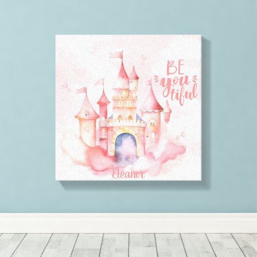 Wees voorzichtig canvas afdruk (Insitu (Houten vloer))