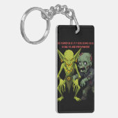 Wees voorzichtig daarbuiten, zombies en kobolden z sleutelhanger (Voorkant Links)