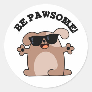 Wees voorzichtig Geweldige Dog Pun Ronde Sticker