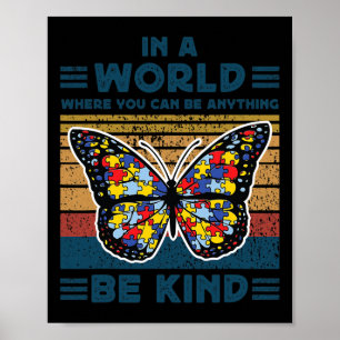 Wees voorzichtig met Autisme Puzzle Butterfly Kies Poster