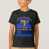Wees voorzichtig met Hydrocephalus Elephant Retro T-shirt (Voorkant)