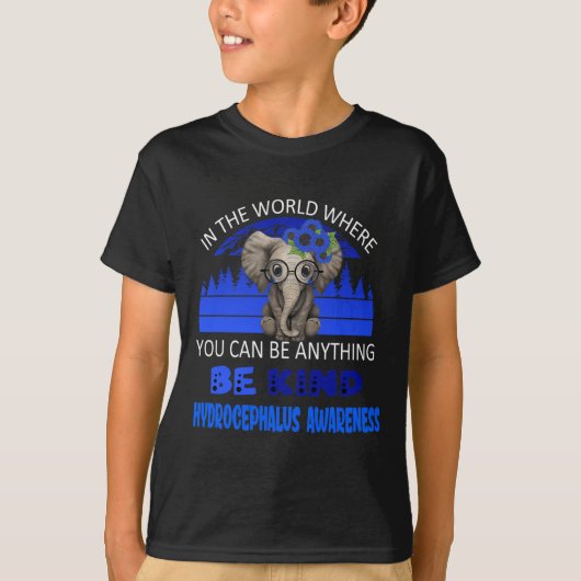 Wees voorzichtig met Hydrocephalus Elephant Retro T-shirt (Voorkant)