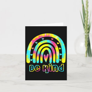 Wees voorzichtig met Tie Dye Rainbow Kindness Auti Kaart