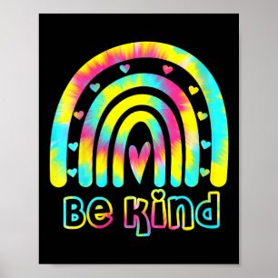 Wees voorzichtig met Tie Dye Rainbow Kindness Auti Poster