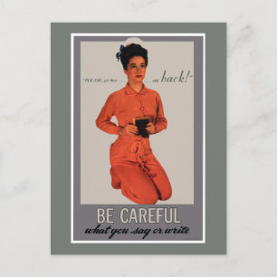 Wees voorzichtig met wat je zegt en schrijf briefkaart