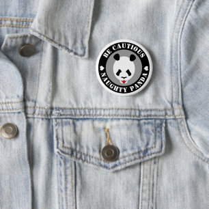 Wees voorzichtig Naught Panda Ronde Button 5,7 Cm