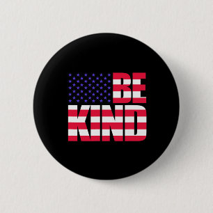 Wees vriendelijk 4 juli Amerikaanse vlag Amerikaan Ronde Button 5,7 Cm