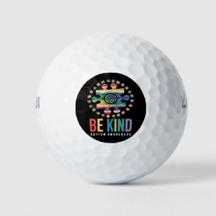Wees vriendelijk Autisme Bewustzijn Kleurrijk Ontw Golfballen