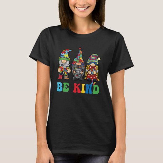 Wees vriendelijk autisme kabouters zonnebloem auti t-shirt (Voorkant)