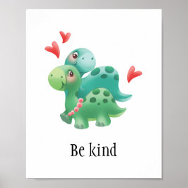 Wees vriendelijk baby of kind kamer poster met din