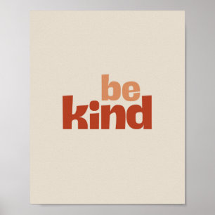 Wees Vriendelijk – Boho Typografie Kunst Poster