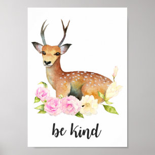 Wees Vriendelijk   Bosherten Nursery Kunst Poster