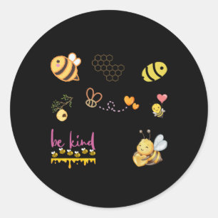 Wees vriendelijk citaat en Schattigee Bee Lover Gi Ronde Sticker