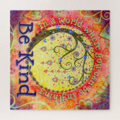 Wees vriendelijk Floral Inspirerend Inspirivity Legpuzzel (Horizontaal)