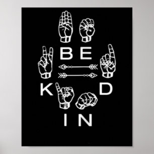 Wees vriendelijk Hand Gebarentaal Leraar Grafisch Poster