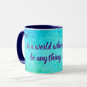 Wees vriendelijk inspirerend prijsopgave blauw gro mok